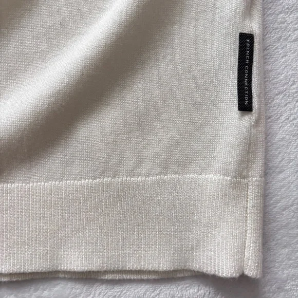FRENCH CONNECTION Cream Button Down Short Sleeve Sweater Shirt--M - Picture 5 of 11
